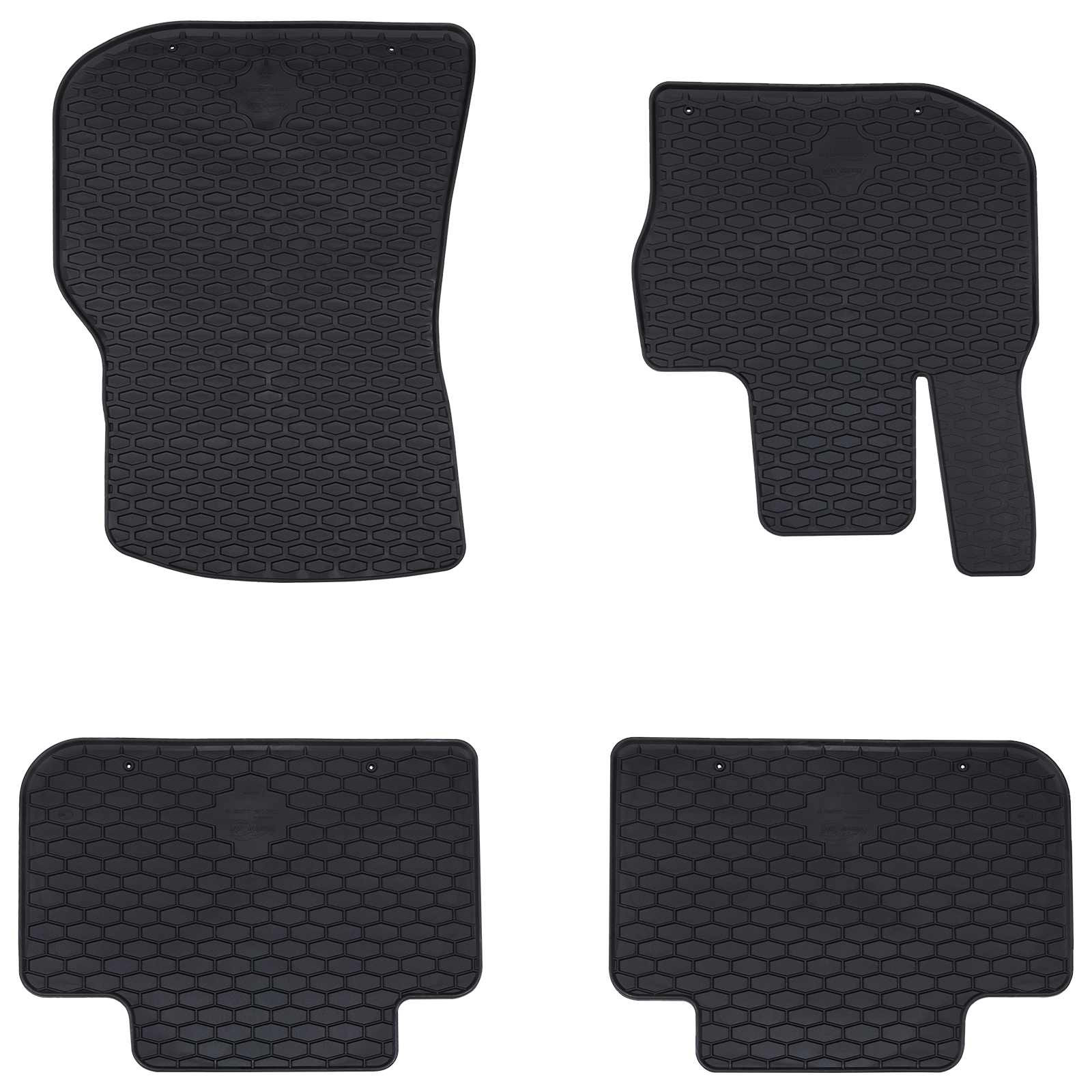 vidaXL Autofußmatte 4 pcs Schwarz Gummi
