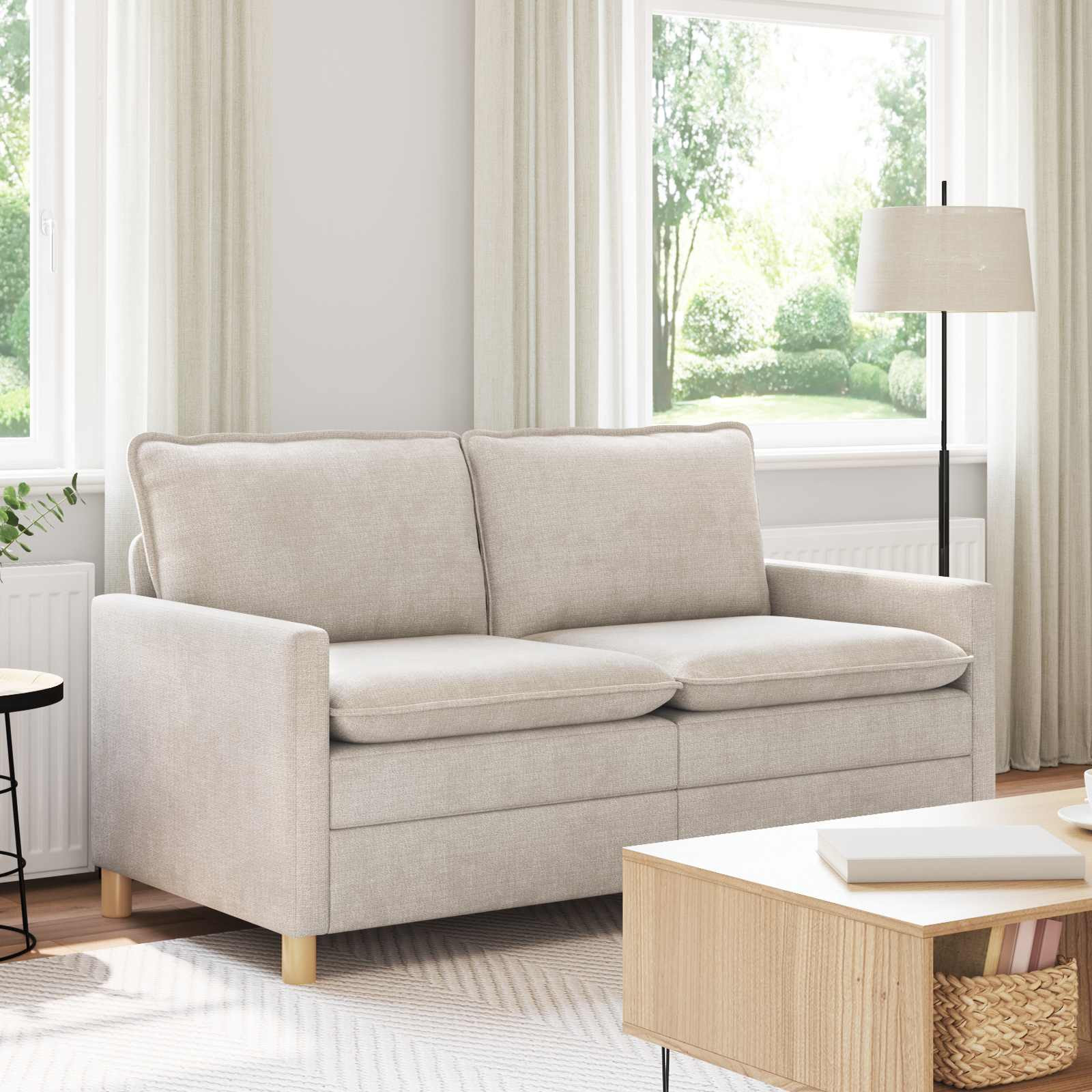 vidaXL Sofa Creme 156 x 81 x 87,5 cm Polyester