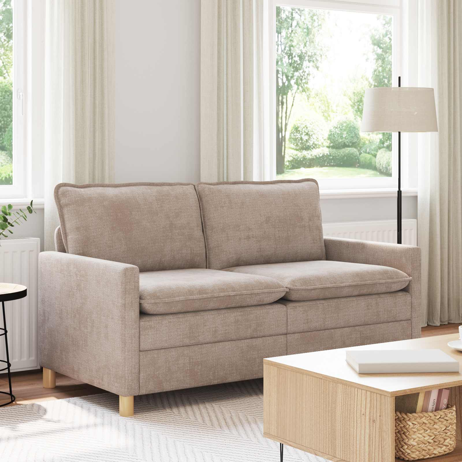 vidaXL Sofa Beige 156 x 81 x 87,5 cm Polyester