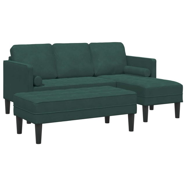 vidaXL Sofa Set mit Kissen 2 pcs Dunkelgrün Polyester