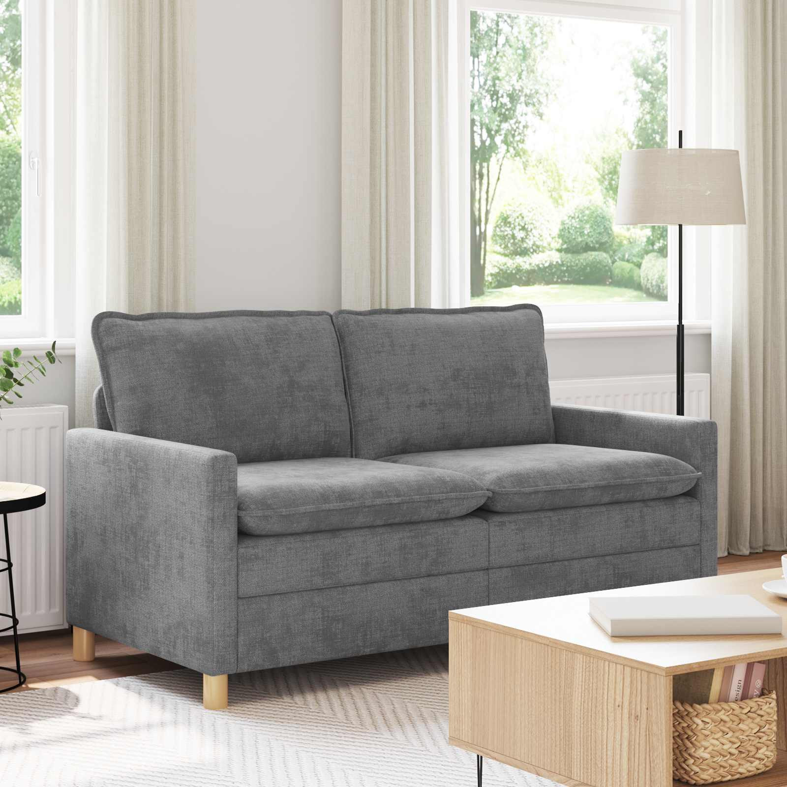 vidaXL Sofa Hellgrau 156 x 81 x 87,5 cm Polyester