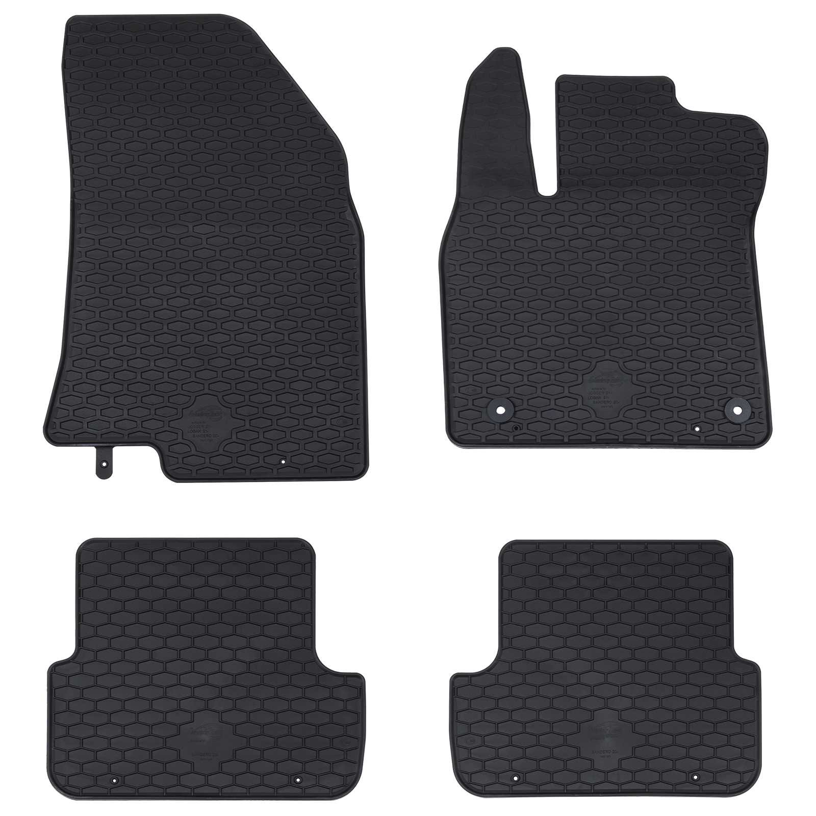 vidaXL Autofußmatte 4 pcs Schwarz geeignet für SANDERO 2020- Gummi