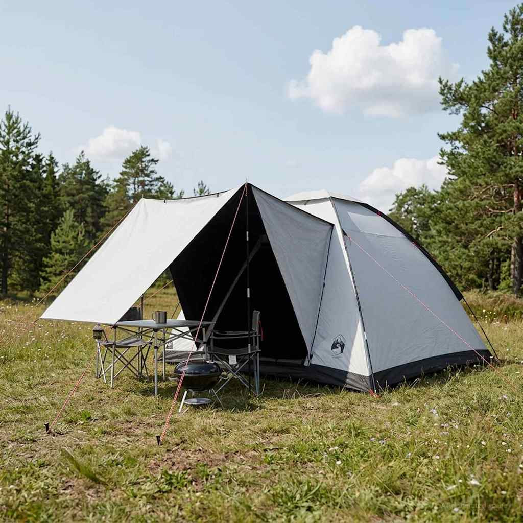 vidaXL Campingzelt mit Dach Weiß Blackout 275 x 215 x 125 cm