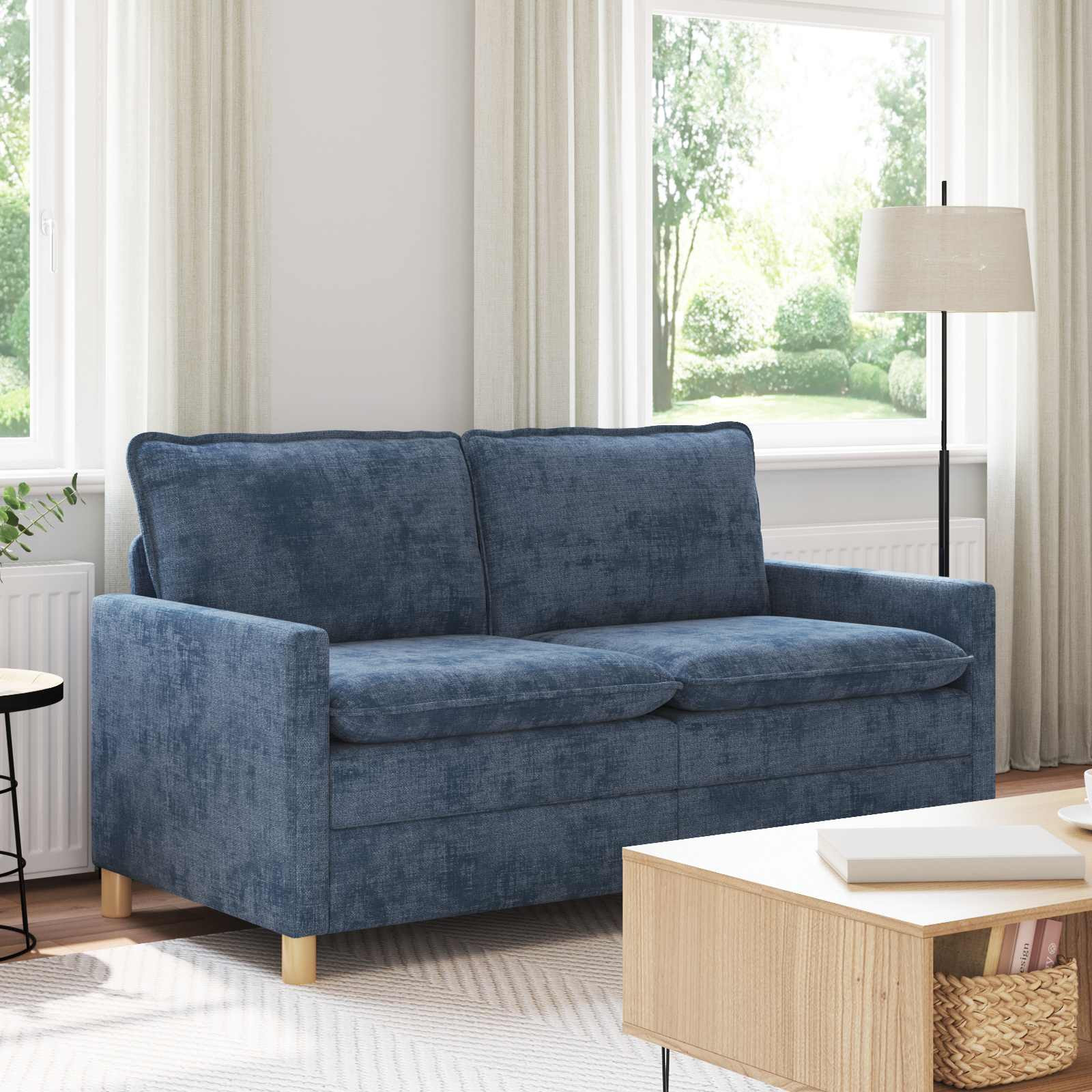 vidaXL Sofa Blau 156 x 81 x 87,5 cm Polyester