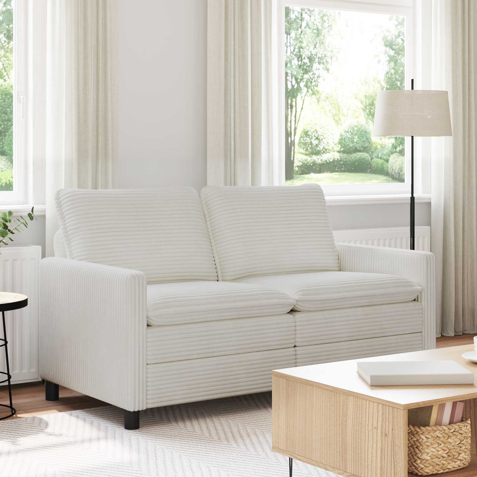 vidaXL Sofa Creme 156 x 81 x 87,5 cm Polyester