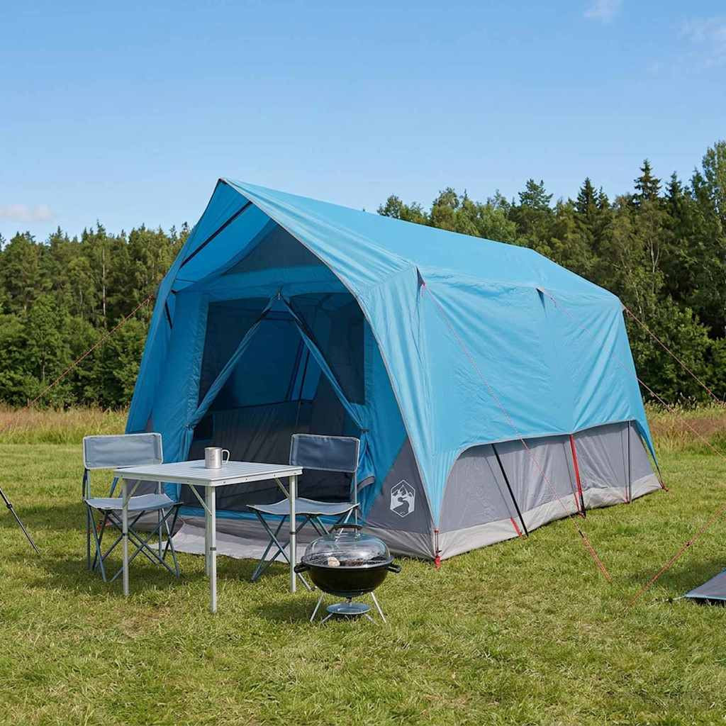 vidaXL Tunnelzelt mit Dach Blau 8-Personen Polyester und Stahl