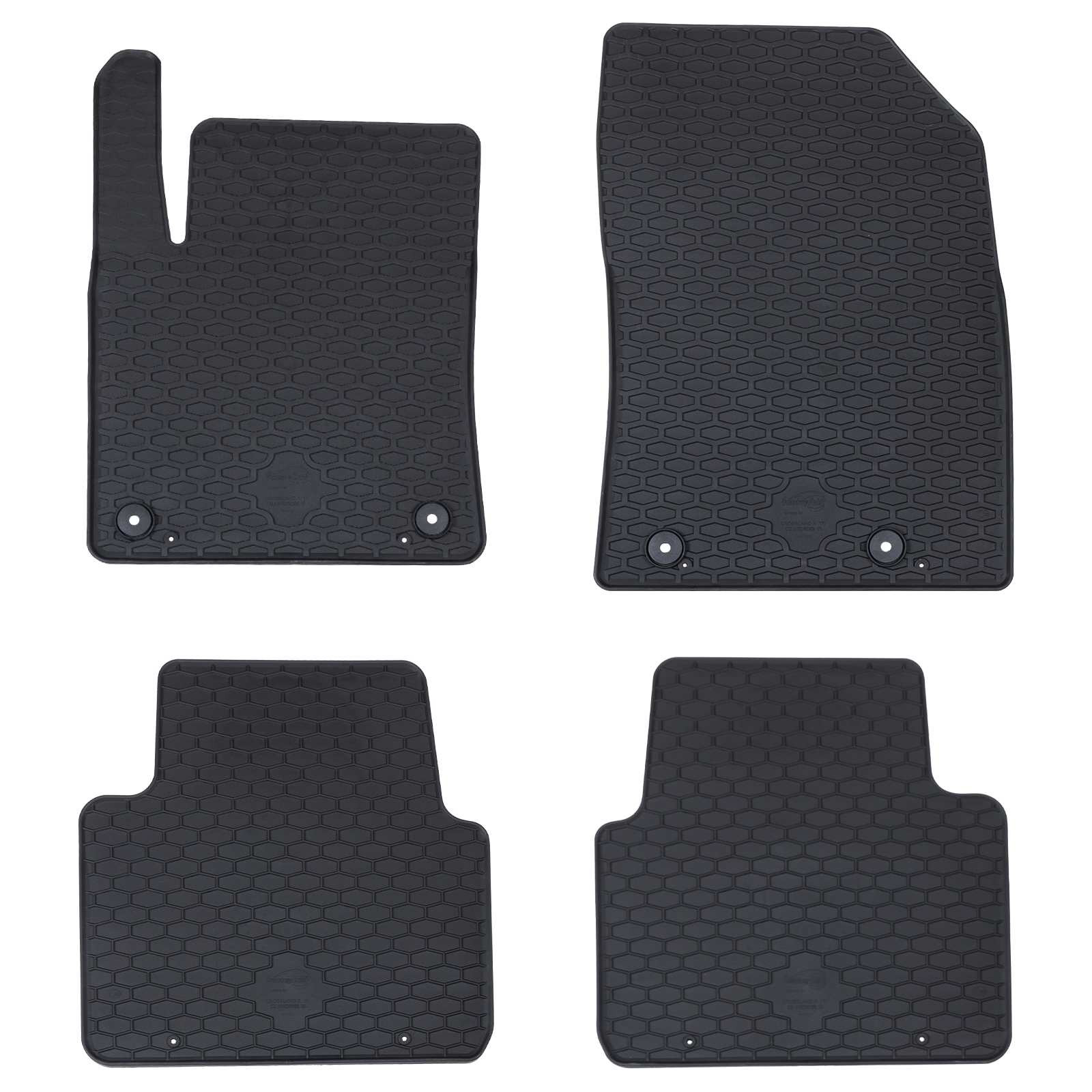 vidaXL Autofußmatte 4 pcs Schwarz Gummi