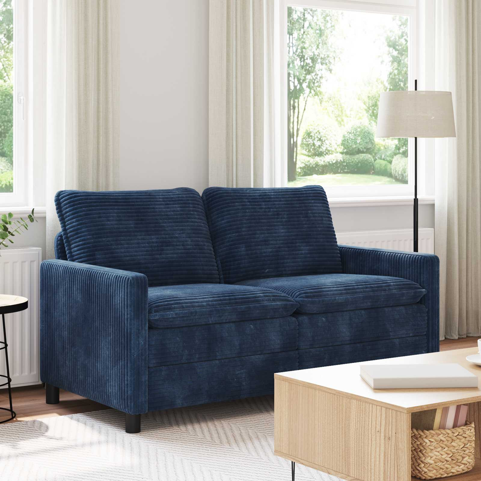 vidaXL Sofa Marineblau 156 x 81 x 87,5 cm Polyester