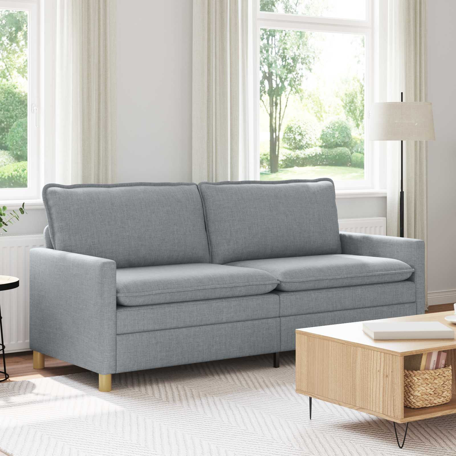 vidaXL Sofa Hellgrau 196 x 81 x 87,5 cm Stoff