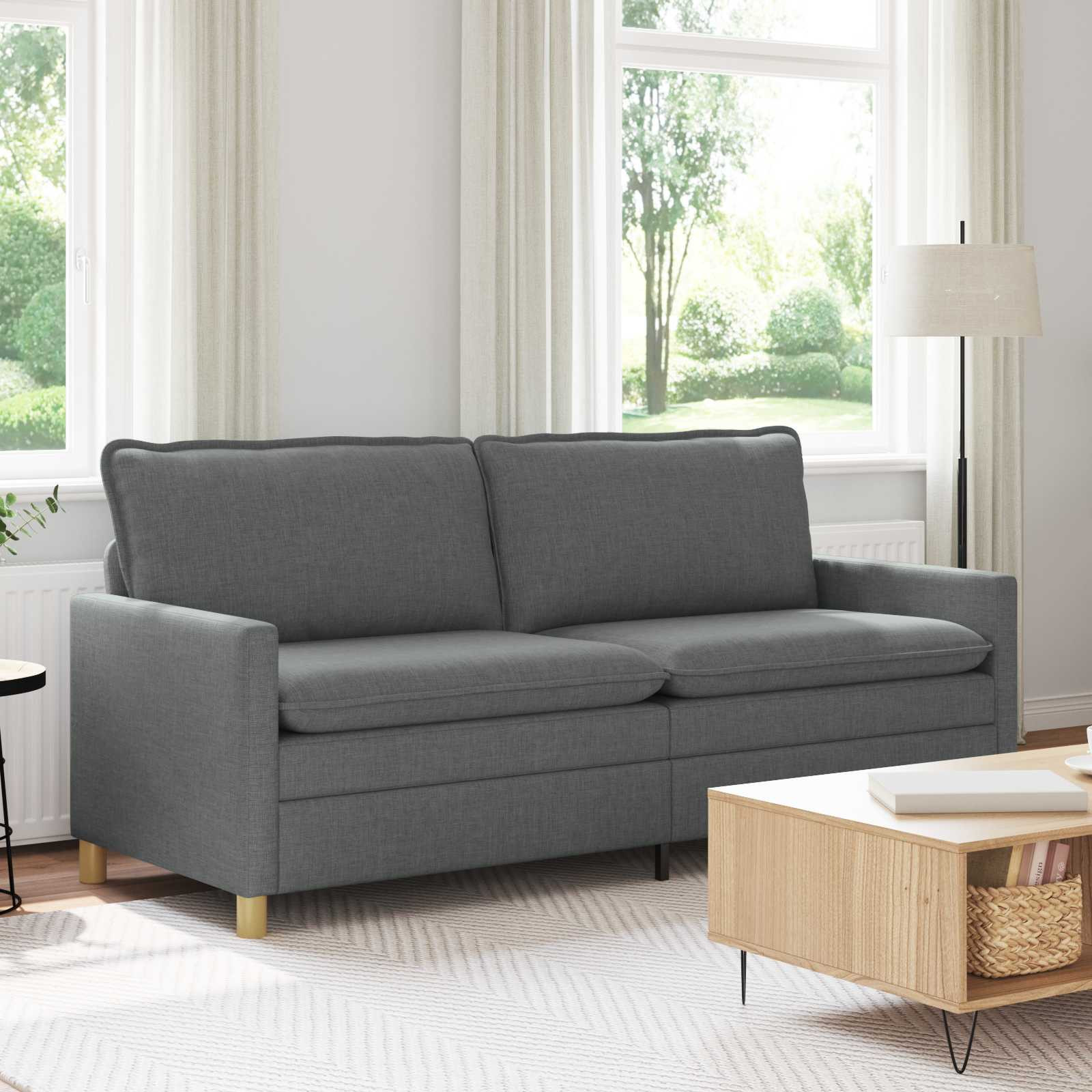 vidaXL Sofa Dunkelgrau 196 x 81 x 87,5 cm Stoff