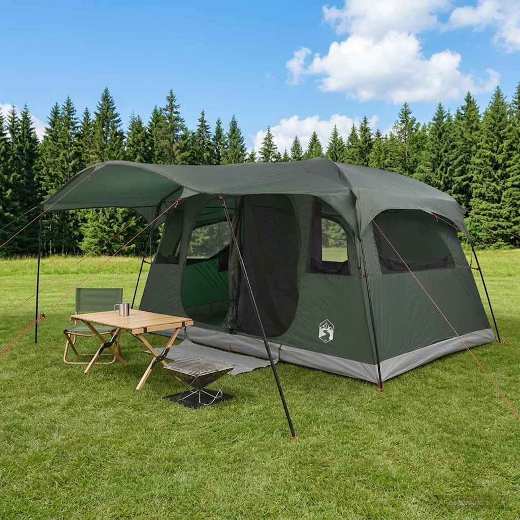vidaXL Tunnelzelt Olivegrün 366 x 244 x 198 cm Polyester und Stahl