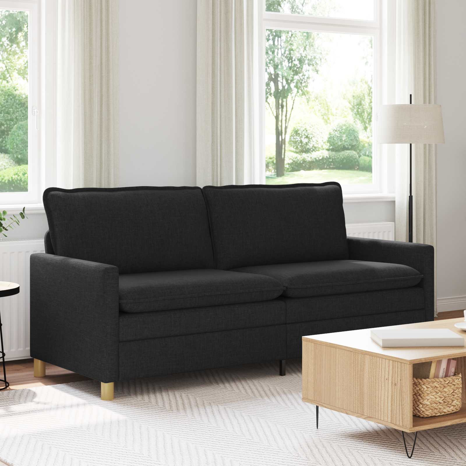 vidaXL Sofa Schwarz 196 x 81 x 87,5 cm Stoff