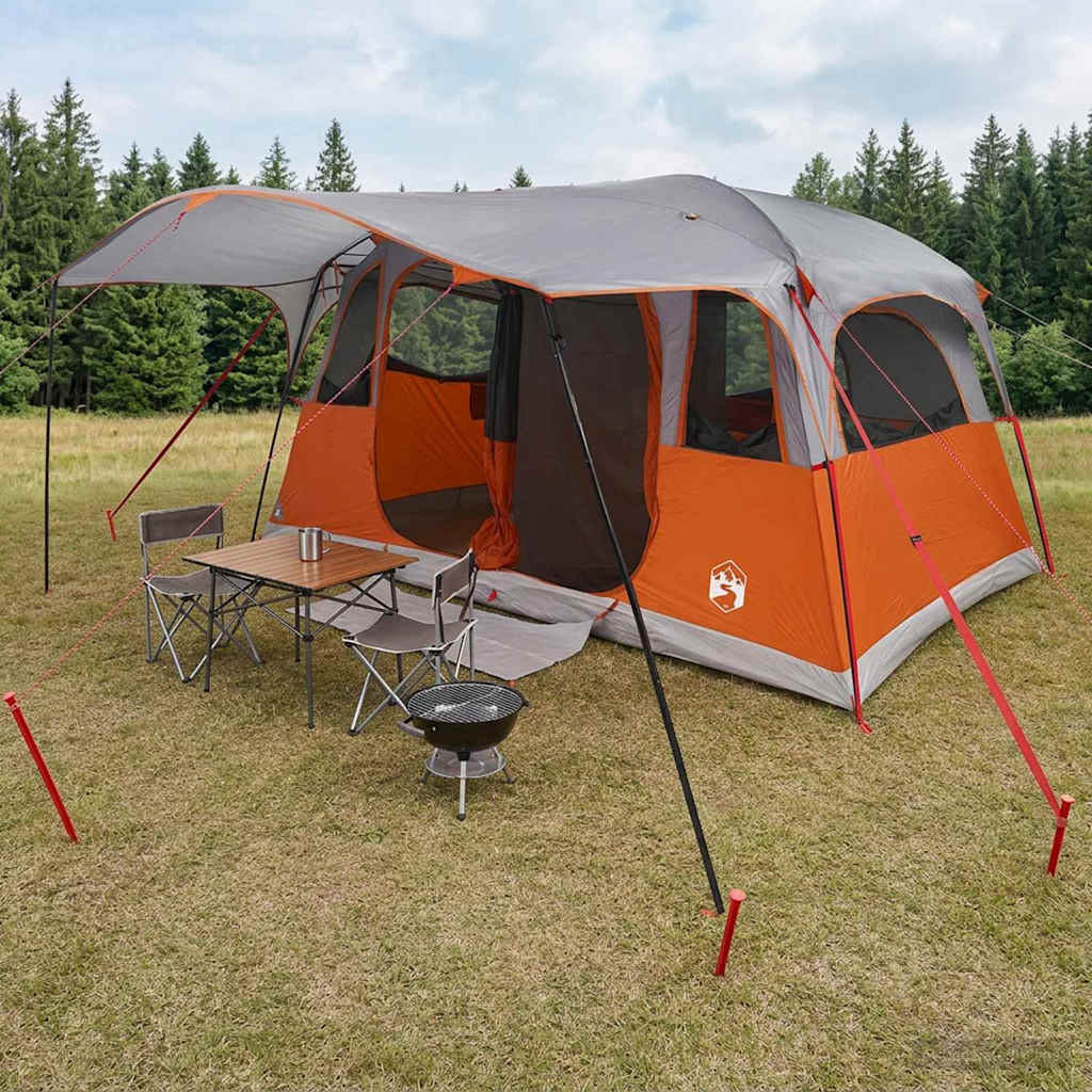 vidaXL Tunnelzelt mit Dach Grau und Orange 427 x 305 x 205 cm