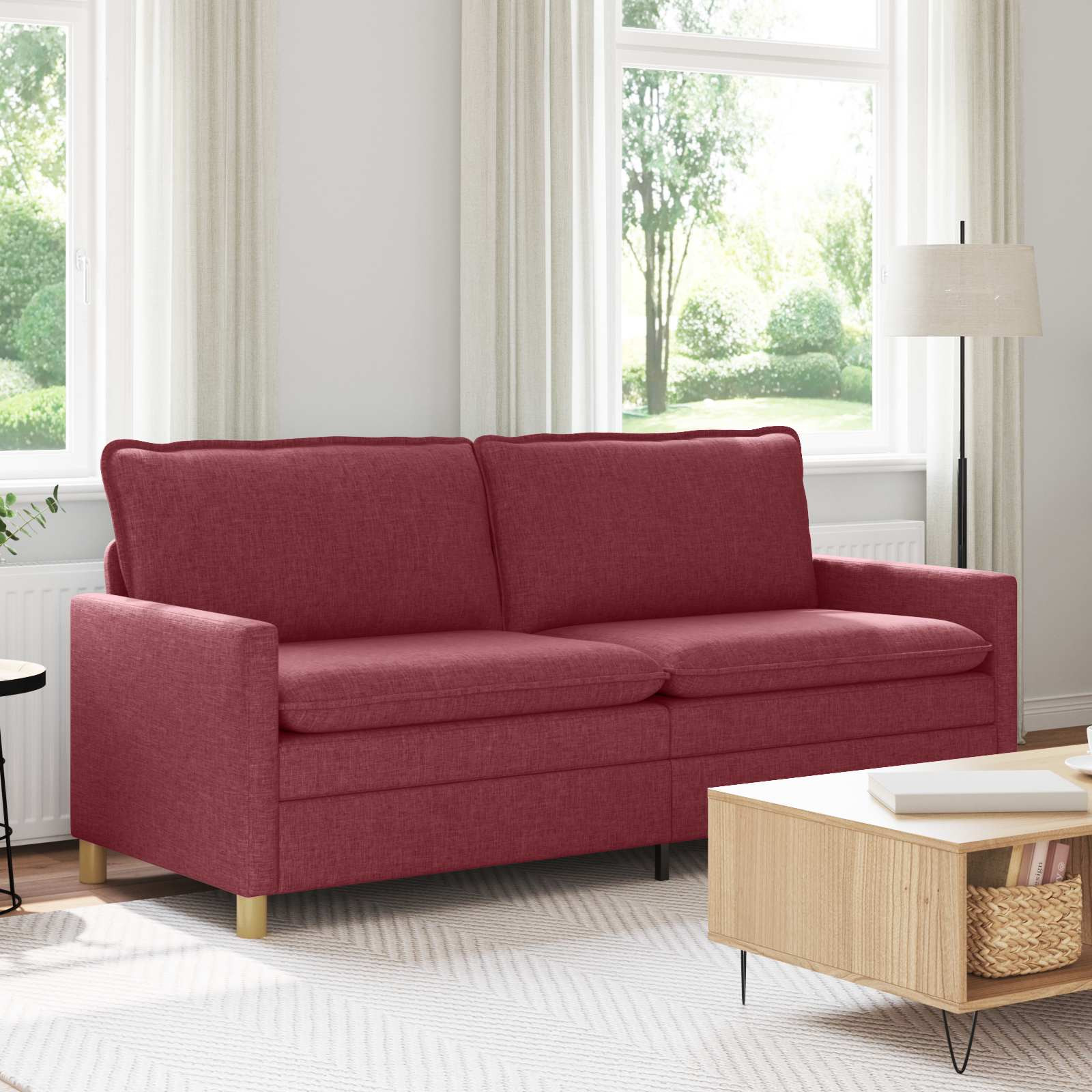 vidaXL Sofa Weinrot 196 x 81 x 87,5 cm Stoff