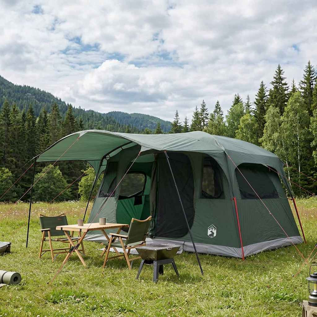 vidaXL Tunnelzelt Olivegrün 427 x 305 x 205 cm Polyester und Stahl