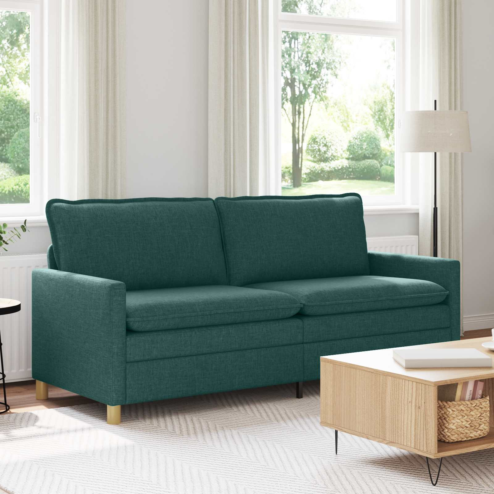 vidaXL Sofa Dunkelgrün 196 x 81 x 87,5 cm Stoff