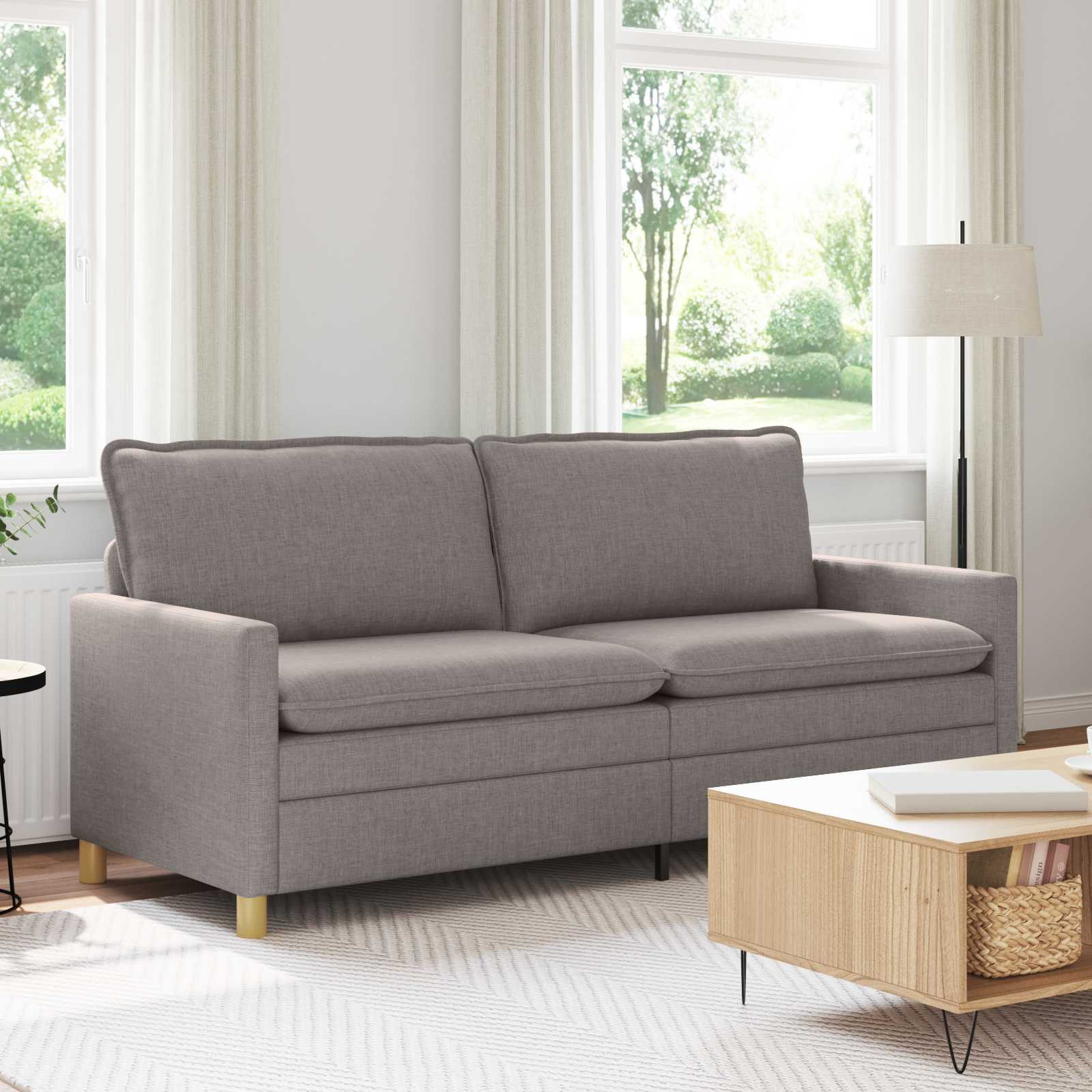 vidaXL Sofa Taupe 196 x 81 x 87,5 cm Stoff