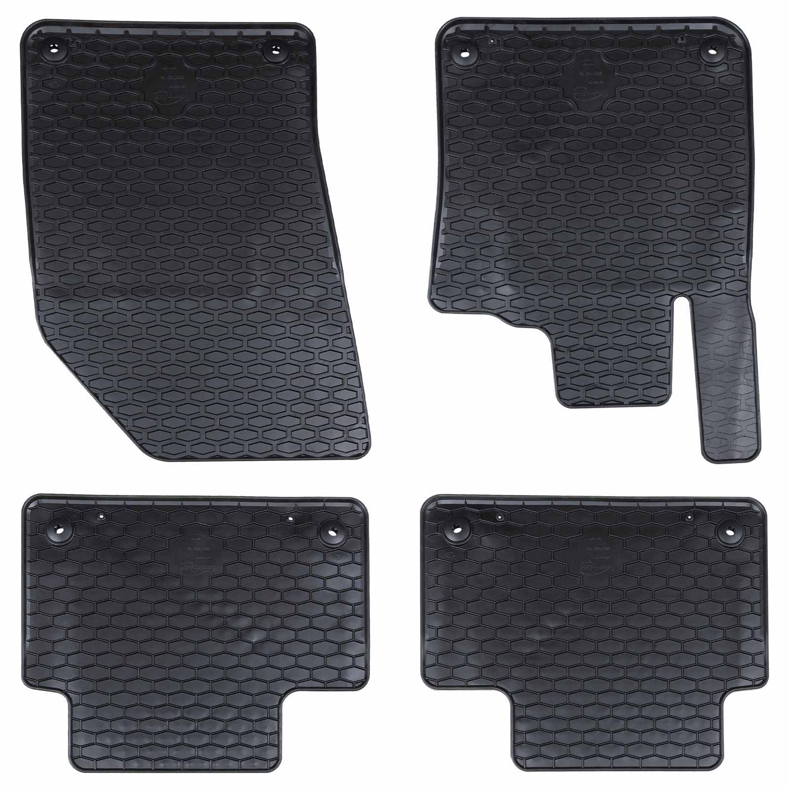 vidaXL Autofußmatte 4 pcs Schwarz Gummi