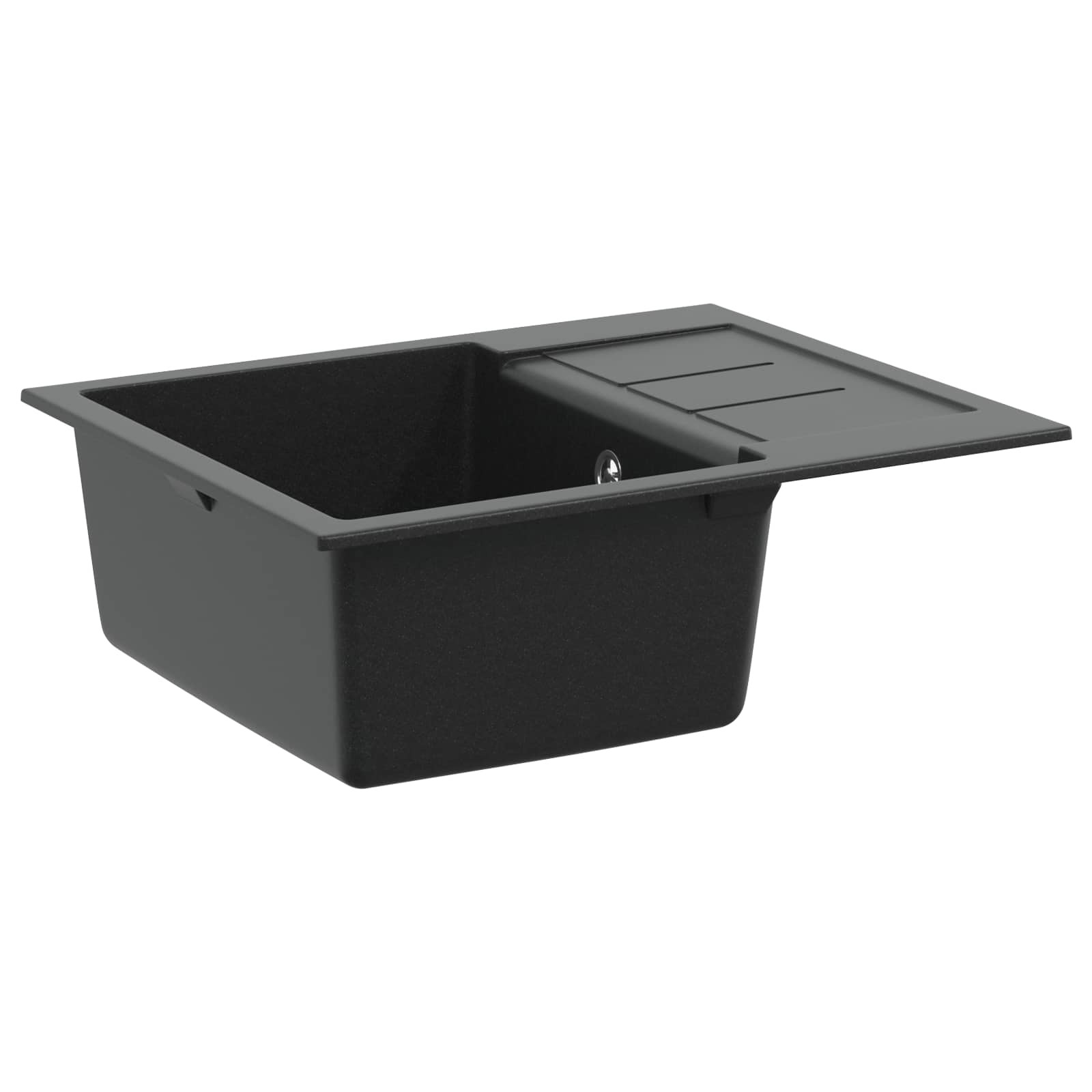 vidaXL Waschbecken Schwarz 620 x 500 mm 80% Quarz und 20% Harz