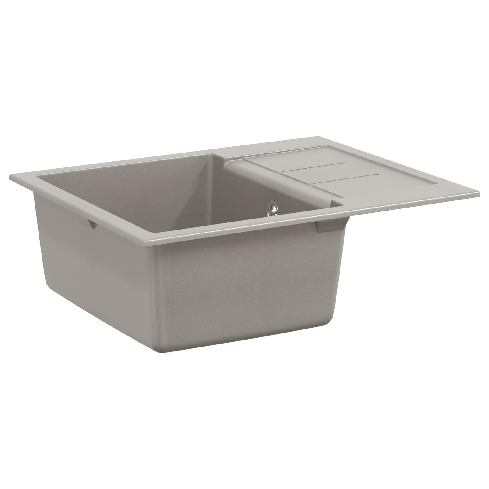 vidaXL Waschbecken Grau 620 x 500 mm 80% Quarz und 20% Harz