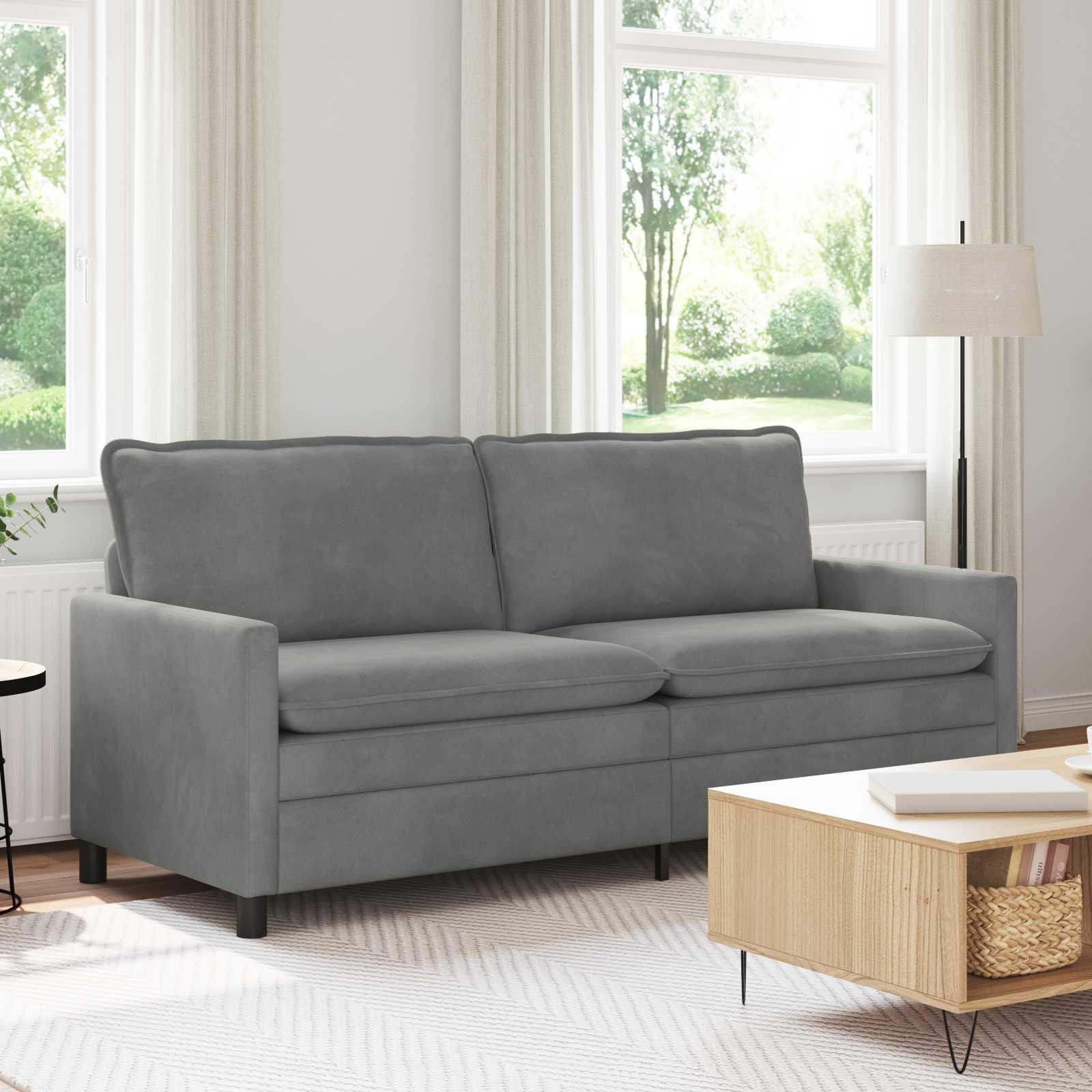 vidaXL Sofa Dunkelgrau 196 x 81 x 87,5 cm Samt