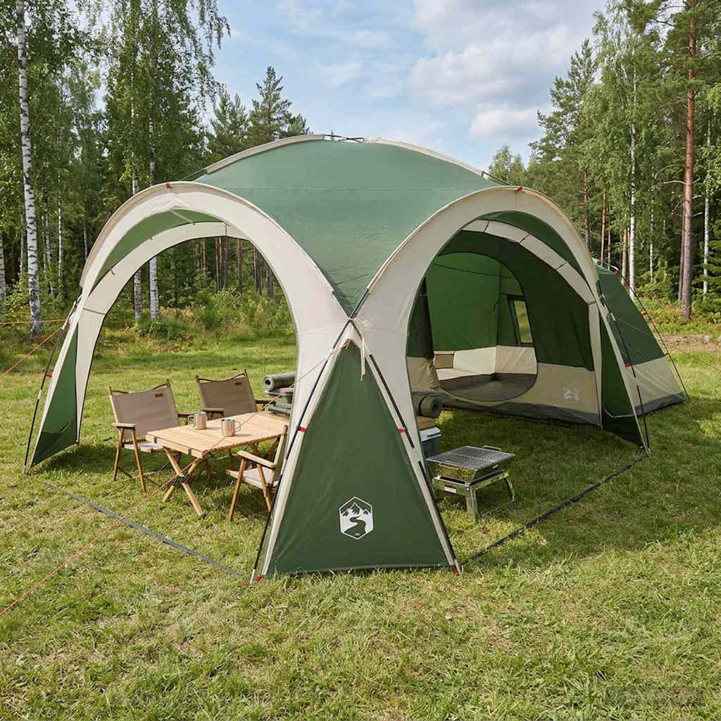 vidaXL Seitenzelt mit Dach Grün 410 x 410 x 250 cm Polyester und Stahl