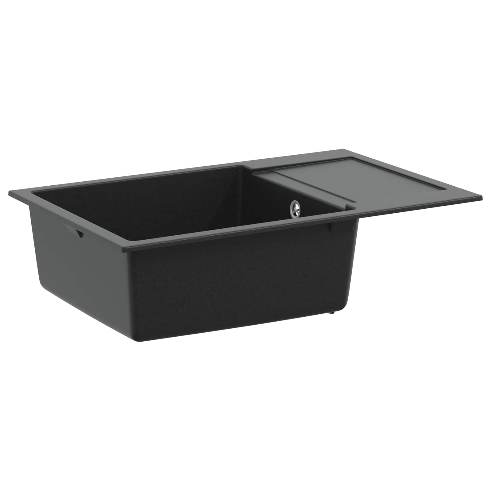 vidaXL Waschbecken Schwarz 780 x 500 mm 80% Quarz und 20% Harz