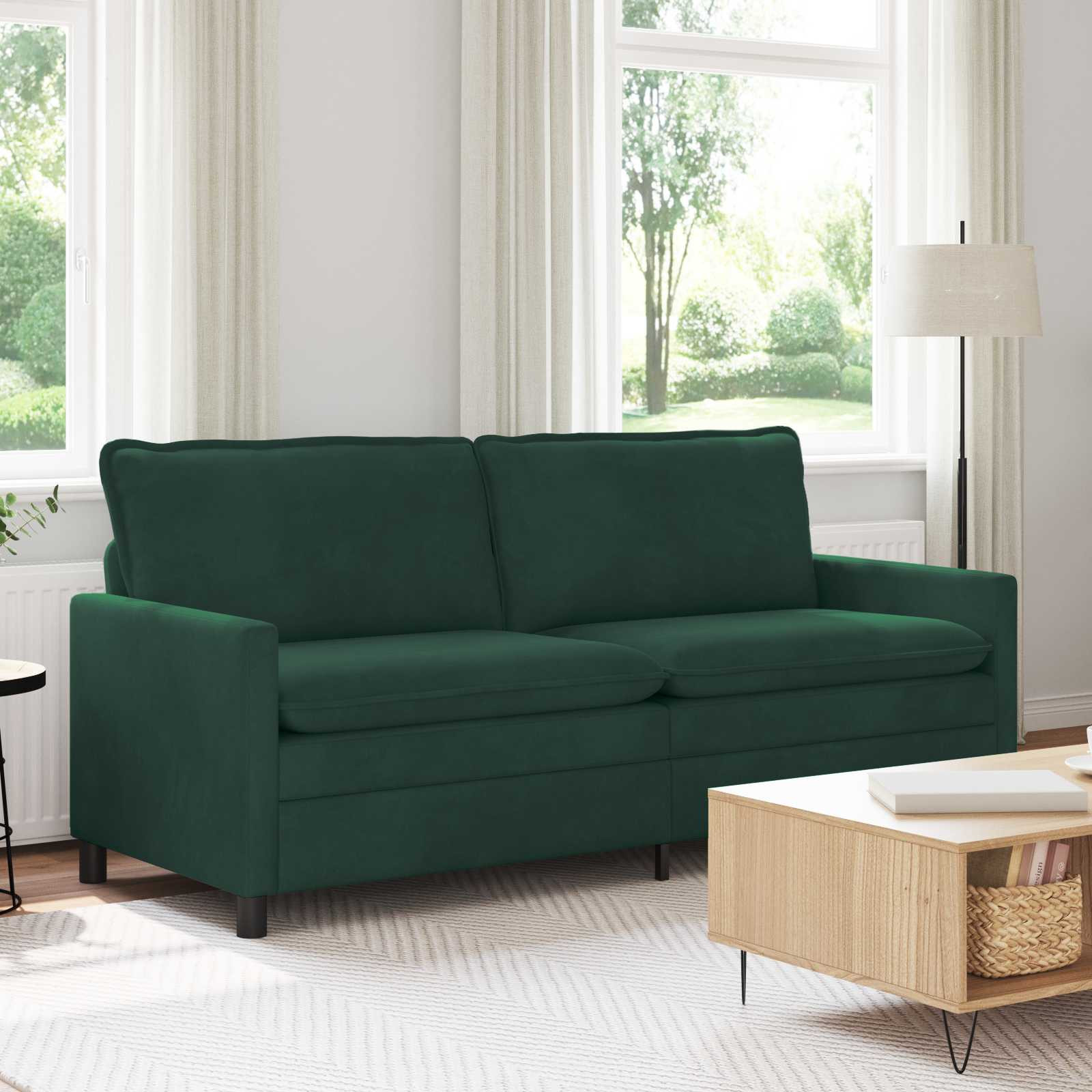 vidaXL Sofa Dunkelgrün 196 x 81 x 87,5 cm Samt
