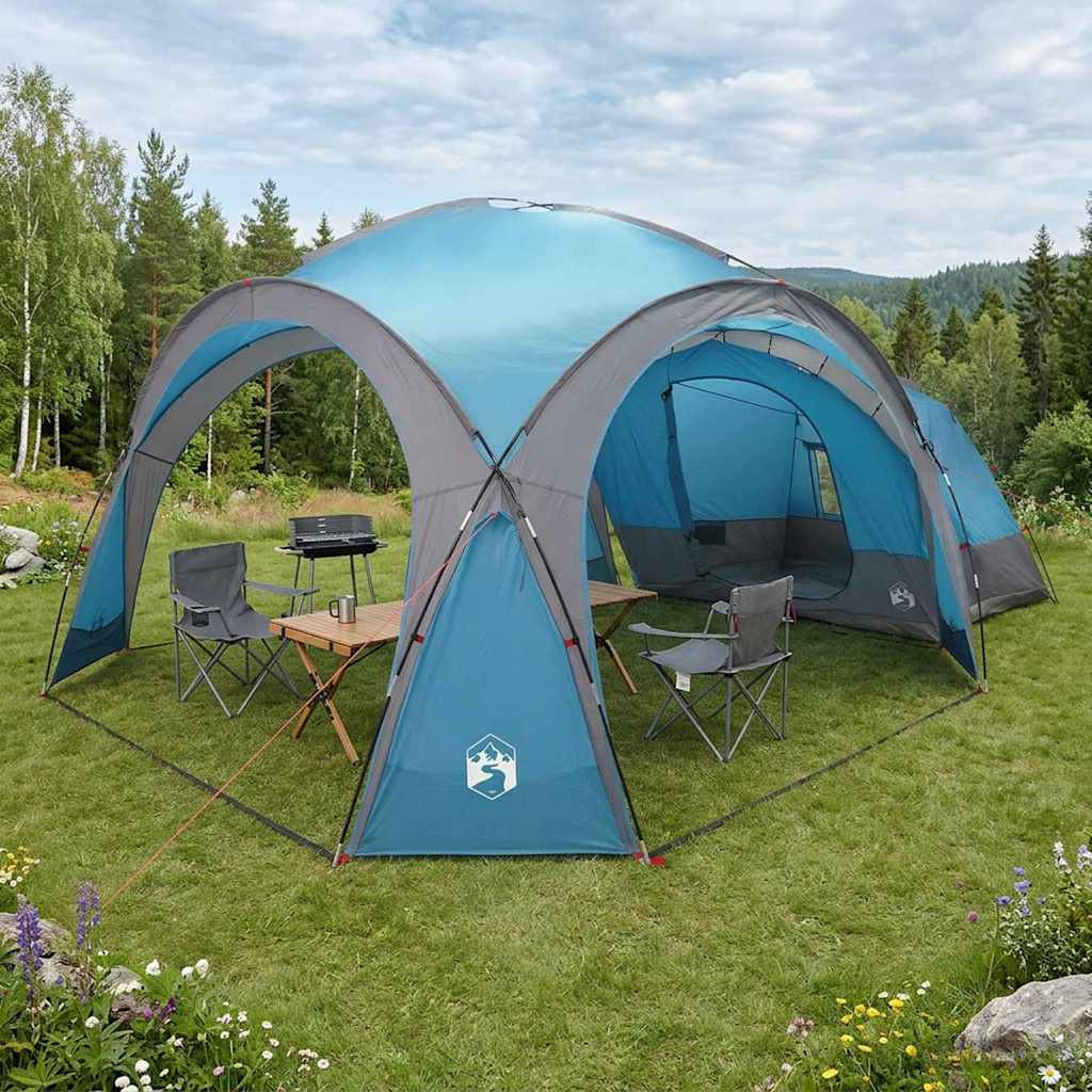 vidaXL Seitenzelt mit Dach Blau 410 x 410 x 250 cm Polyester und Stahl