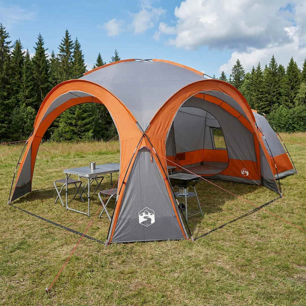 vidaXL Seitenzelt mit Dach Grau und Orange 410 x 410 x 250 cm