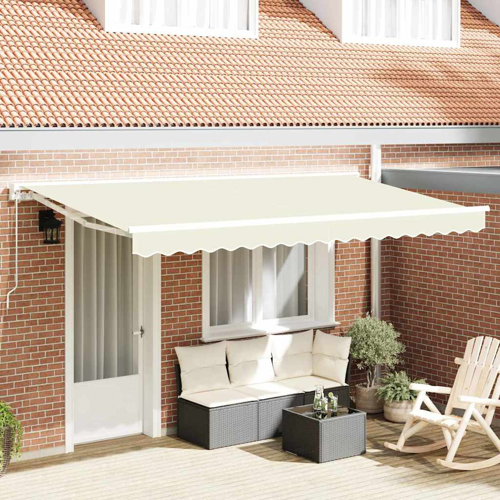 vidaXL Markisenrahmen Creme 350 x 200 cm Polyester mit PU-Beschichtung