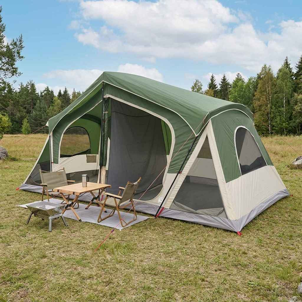vidaXL Hütten-Zelt Grün 480 x 273 x 205 cm Polyester und Stahl