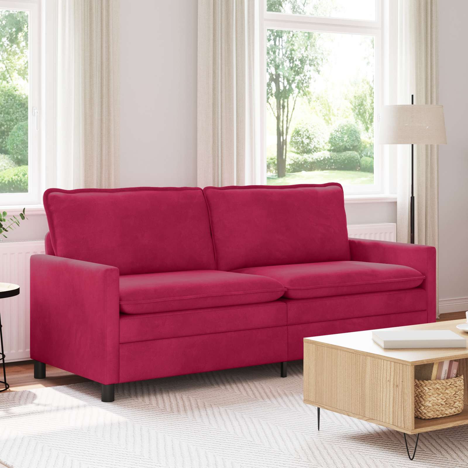 vidaXL Sofa Weinrot 196 x 81 x 87,5 cm Samt