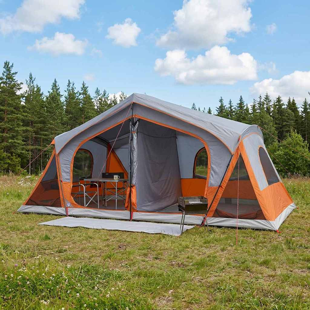 vidaXL Hütten-Zelt mit Dach Grau und Orange 480 x 273 x 205 cm