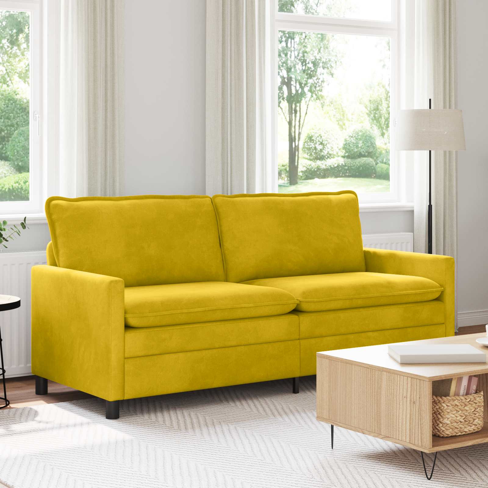 vidaXL Sofa Gelb 196 x 81 x 87,5 cm Samt