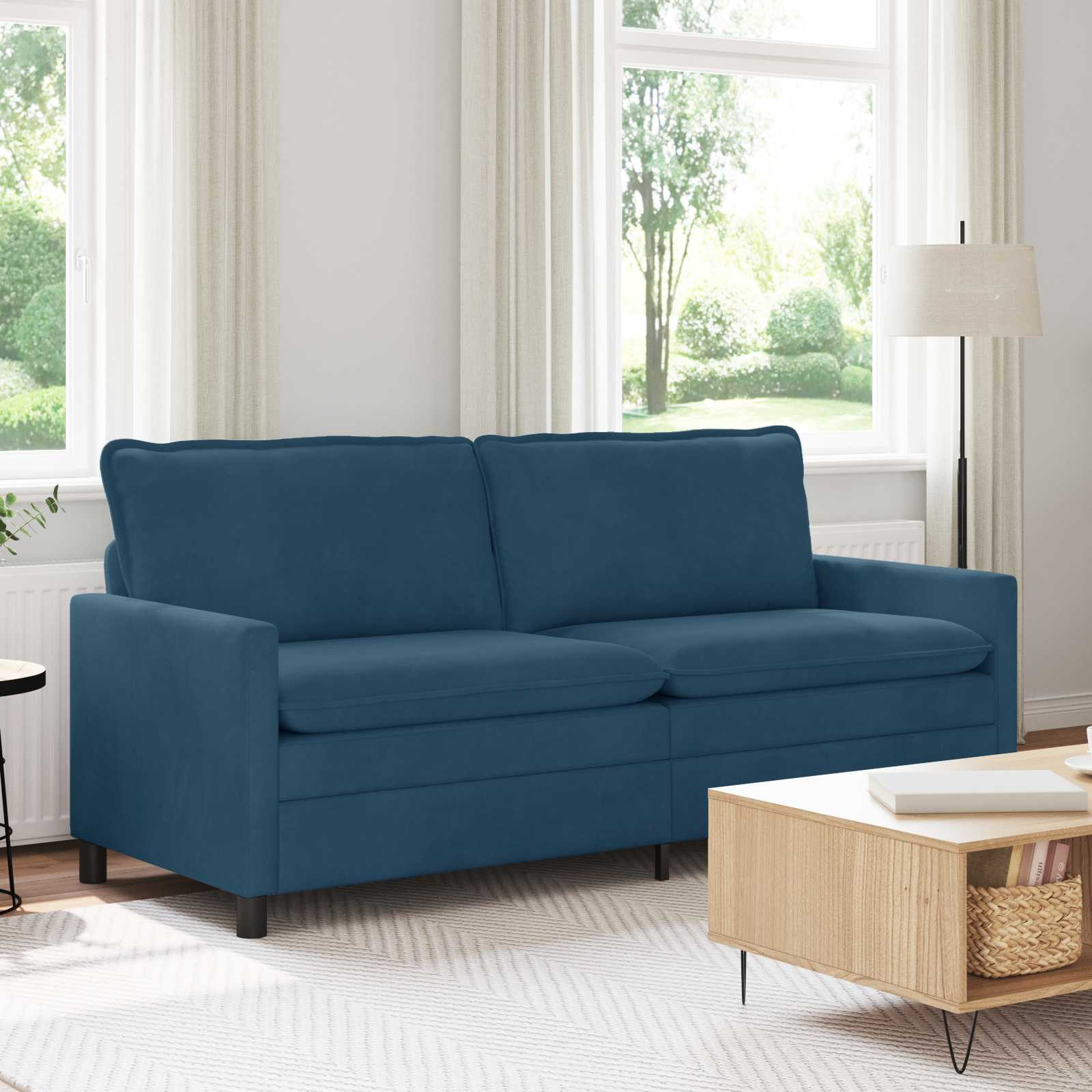 vidaXL Sofa Blau 196 x 81 x 87,5 cm Samt