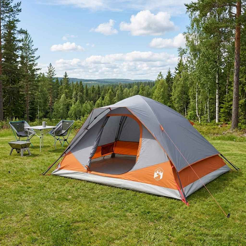 vidaXL Sofort Zelt mit Dach Grau und Orange 305 x 215 x 140 cm