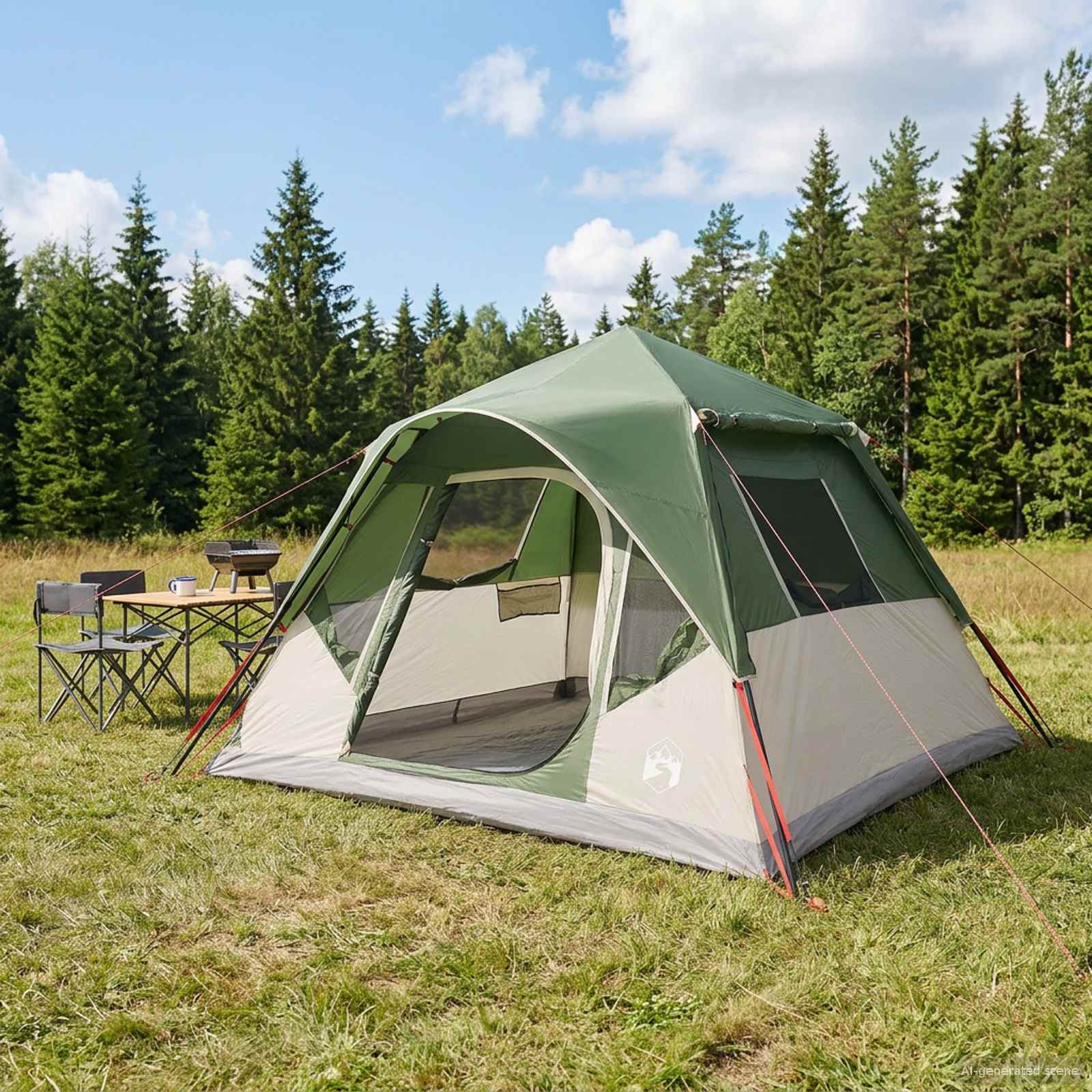 vidaXL Sofort Zelt Grün 305 x 275 x 190 cm Polyester und Stahl