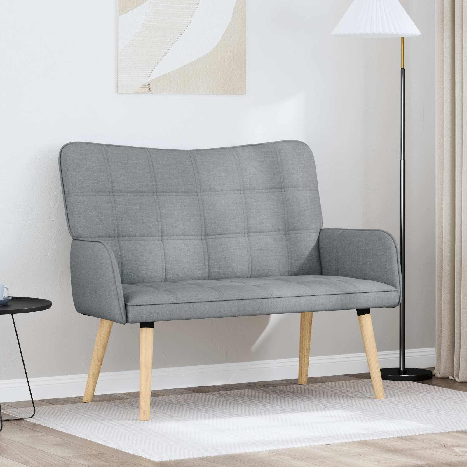 vidaXL 2-Sitzer Sofa Hellgrau 115 x 61 x 87 cm Stoff
