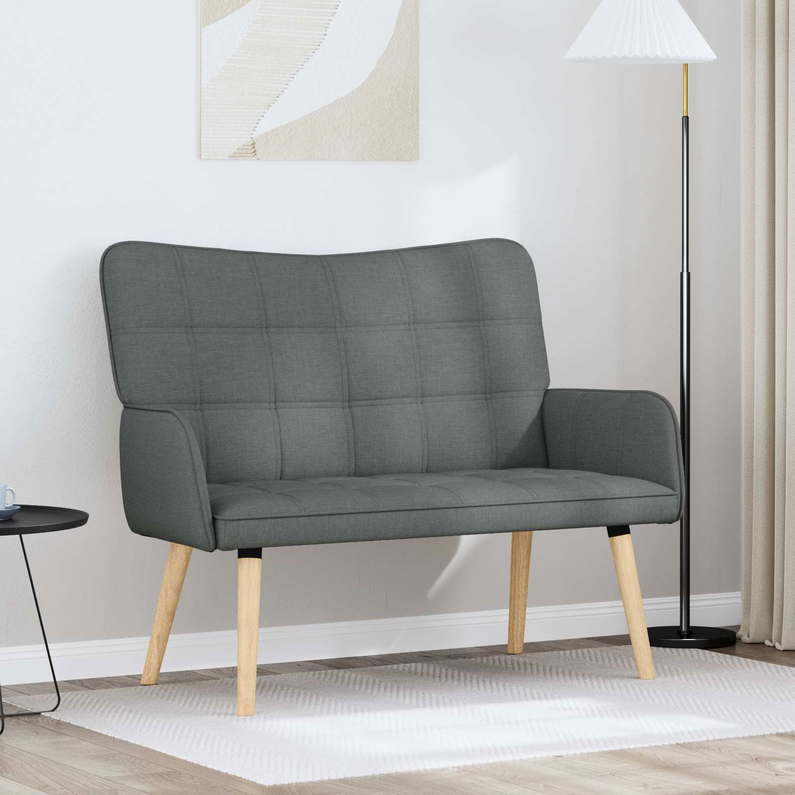 vidaXL 2-Sitzer Sofa Dunkelgrau 115 x 61 x 87 cm Stoff