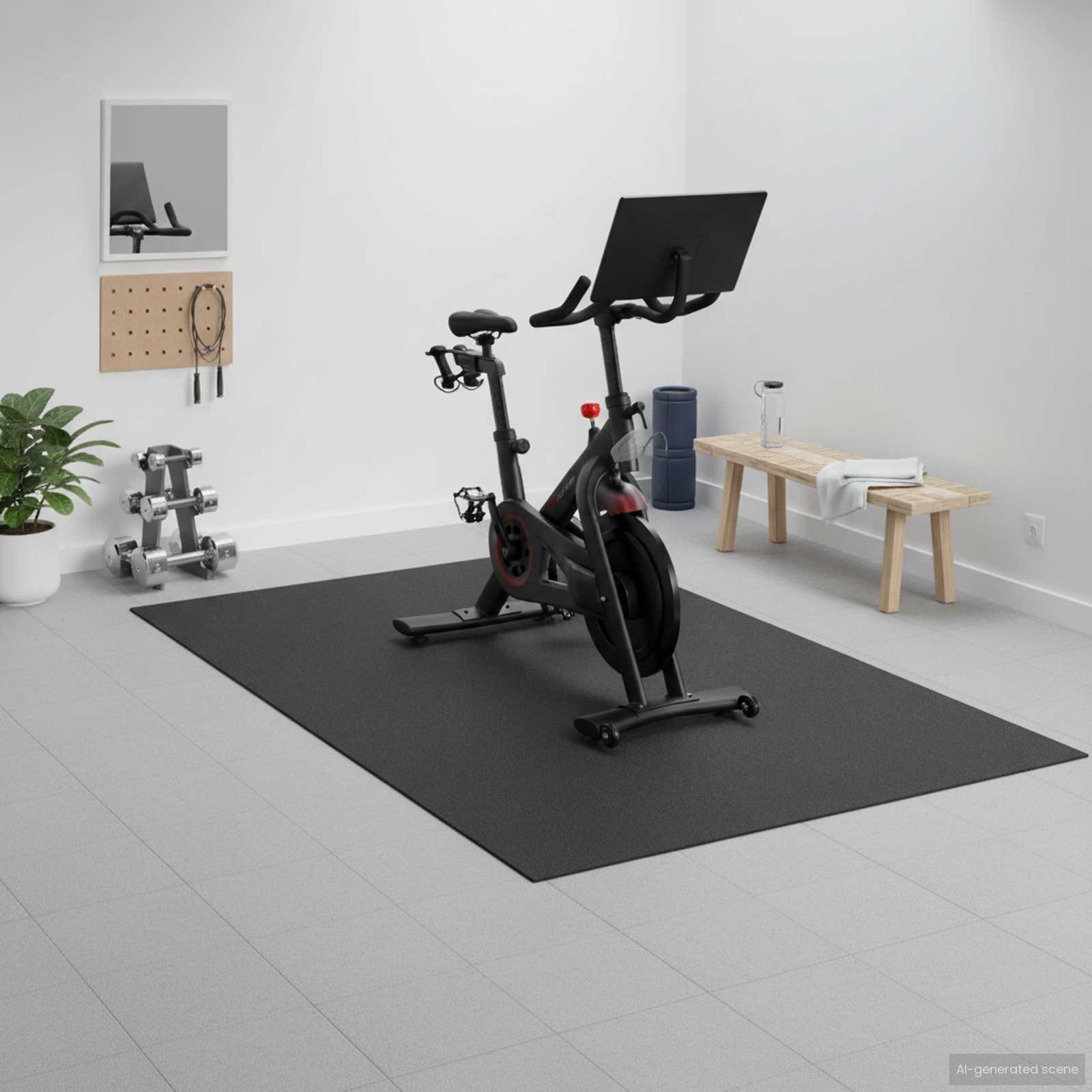 vidaXL Sport Schutzmatte Schwarz 243 x 152 x 0,6 cm Hochdichtes PVC