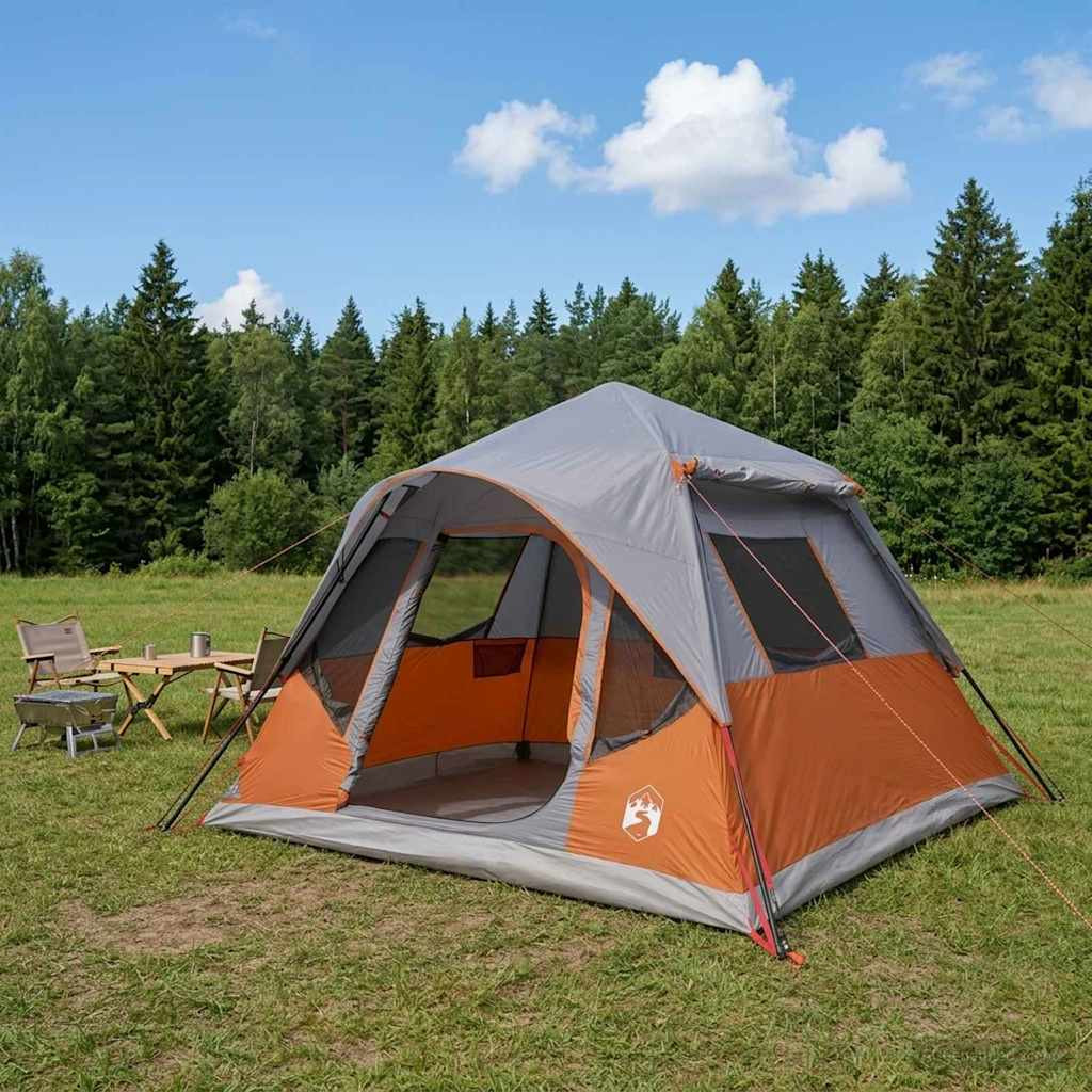 vidaXL Sofort Zelt mit Dach Grau und Orange 305 x 275 x 190 cm