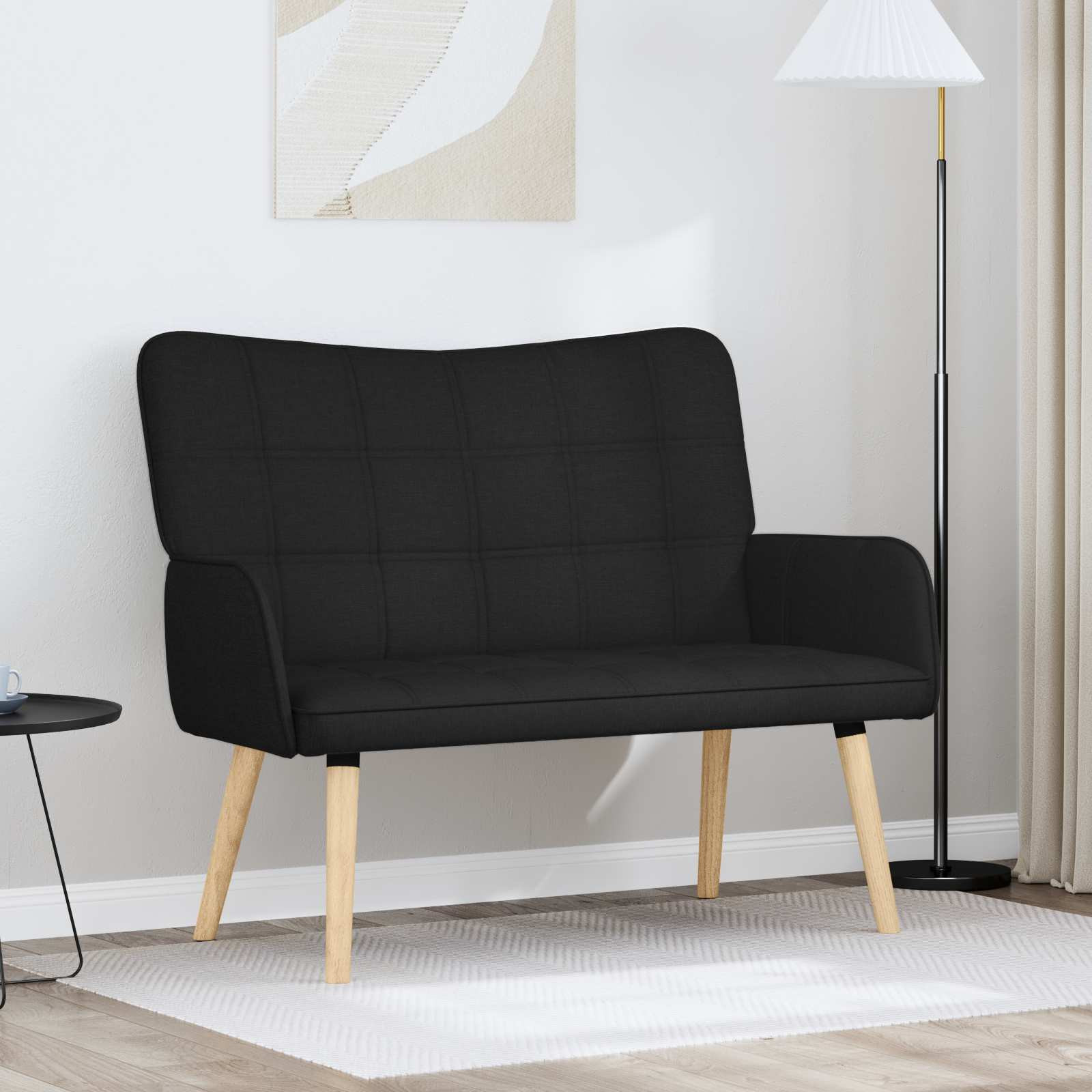 vidaXL 2-Sitzer Sofa Schwarz 115 x 61 x 87 cm Stoff