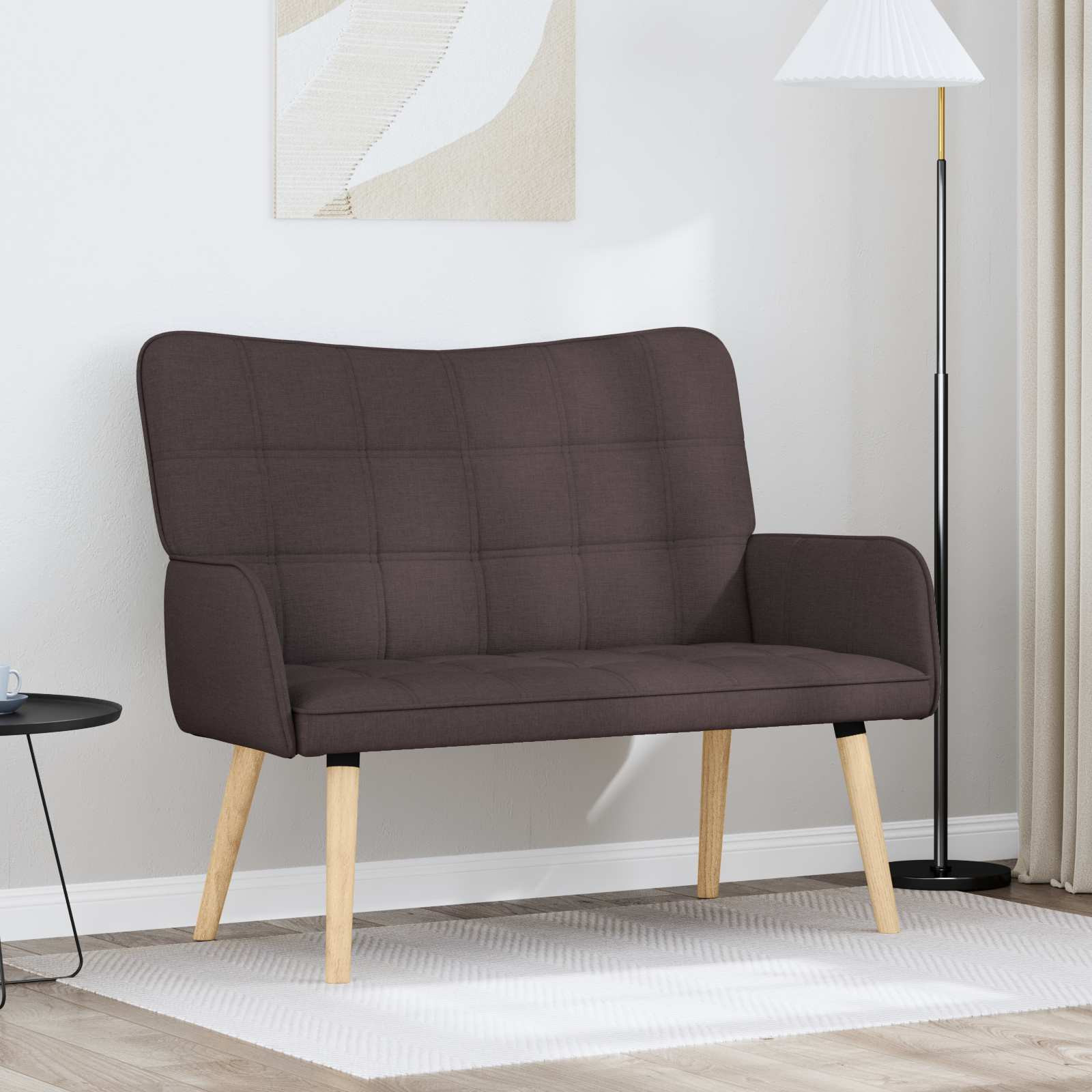 vidaXL 2-Sitzer Sofa Dunkelbraun 115 x 61 x 87 cm Stoff