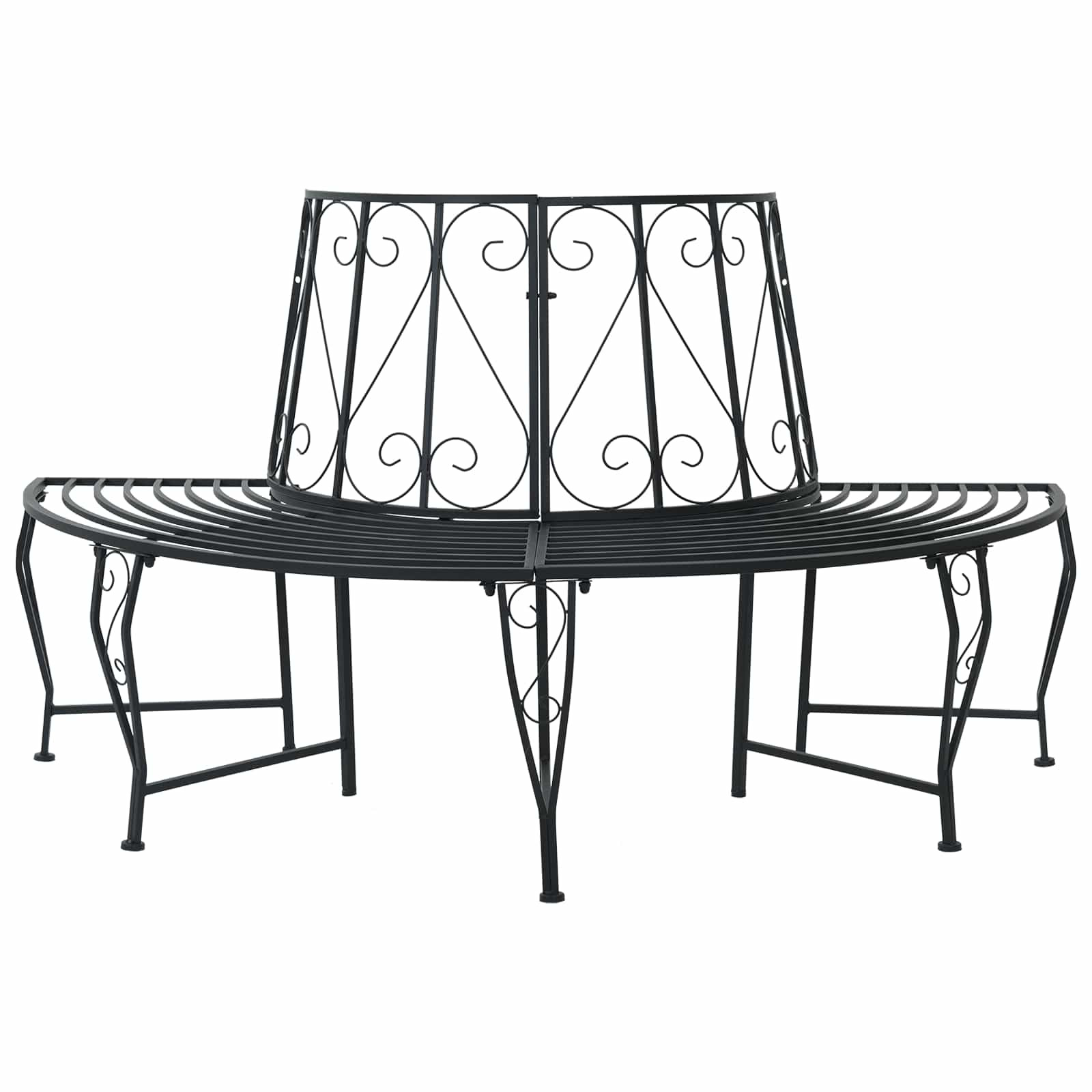 vidaXL Baumbank 4-Sitzanzahl 160 x 80 x 89 cm Stahl Schwarz