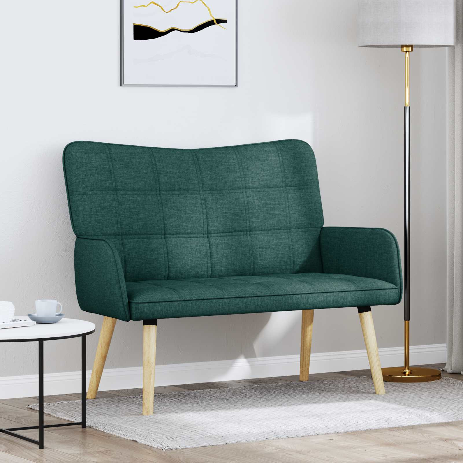 vidaXL 2-Sitzer Sofa Dunkelgrün 115 x 61 x 87 cm Stoff