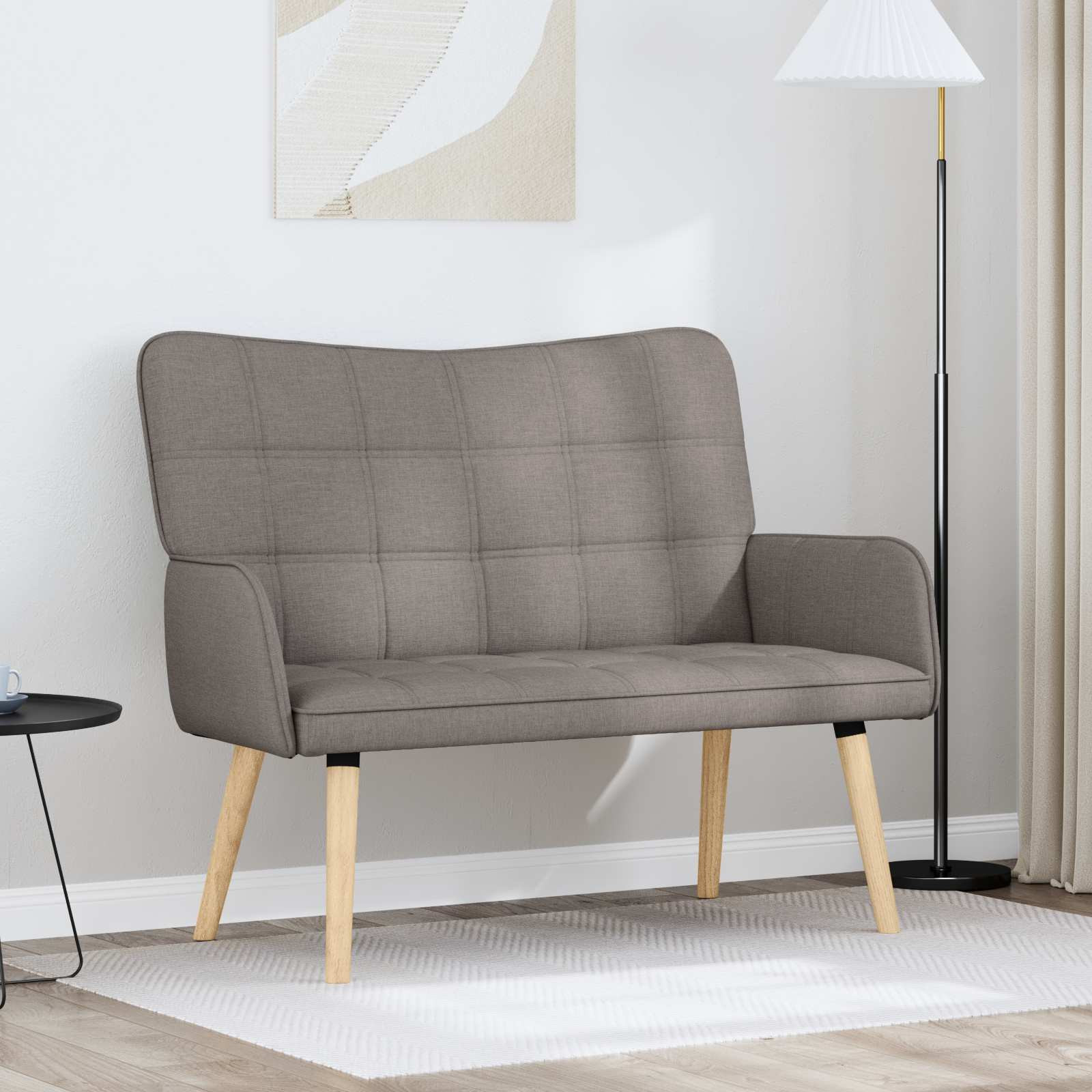 vidaXL 2-Sitzer Sofa Taupe 115 x 61 x 87 cm Stoff
