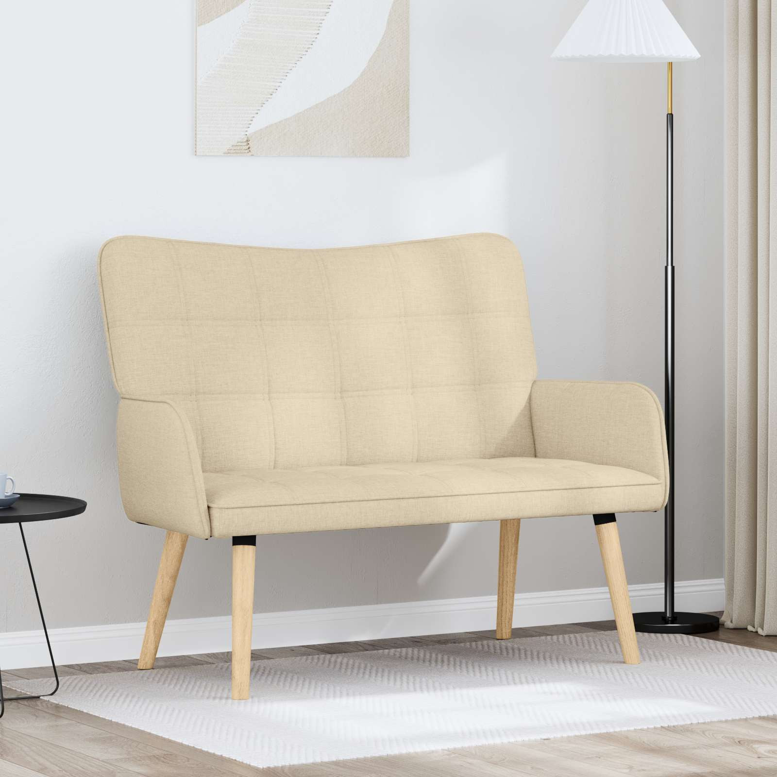 vidaXL 2-Sitzer Sofa Creme 115 x 61 x 87 cm Stoff