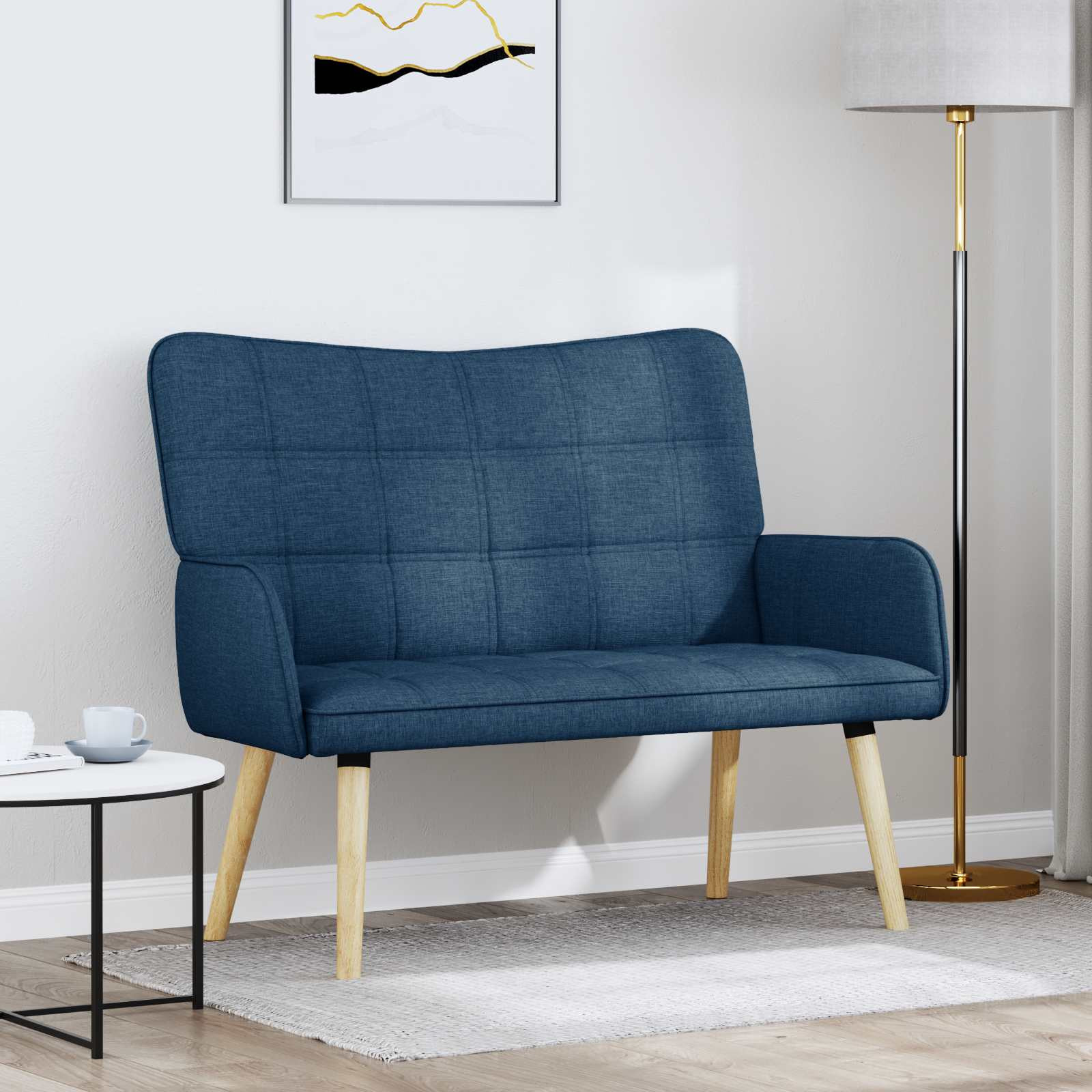vidaXL 2-Sitzer Sofa Blau 115 x 61 x 87 cm Stoff
