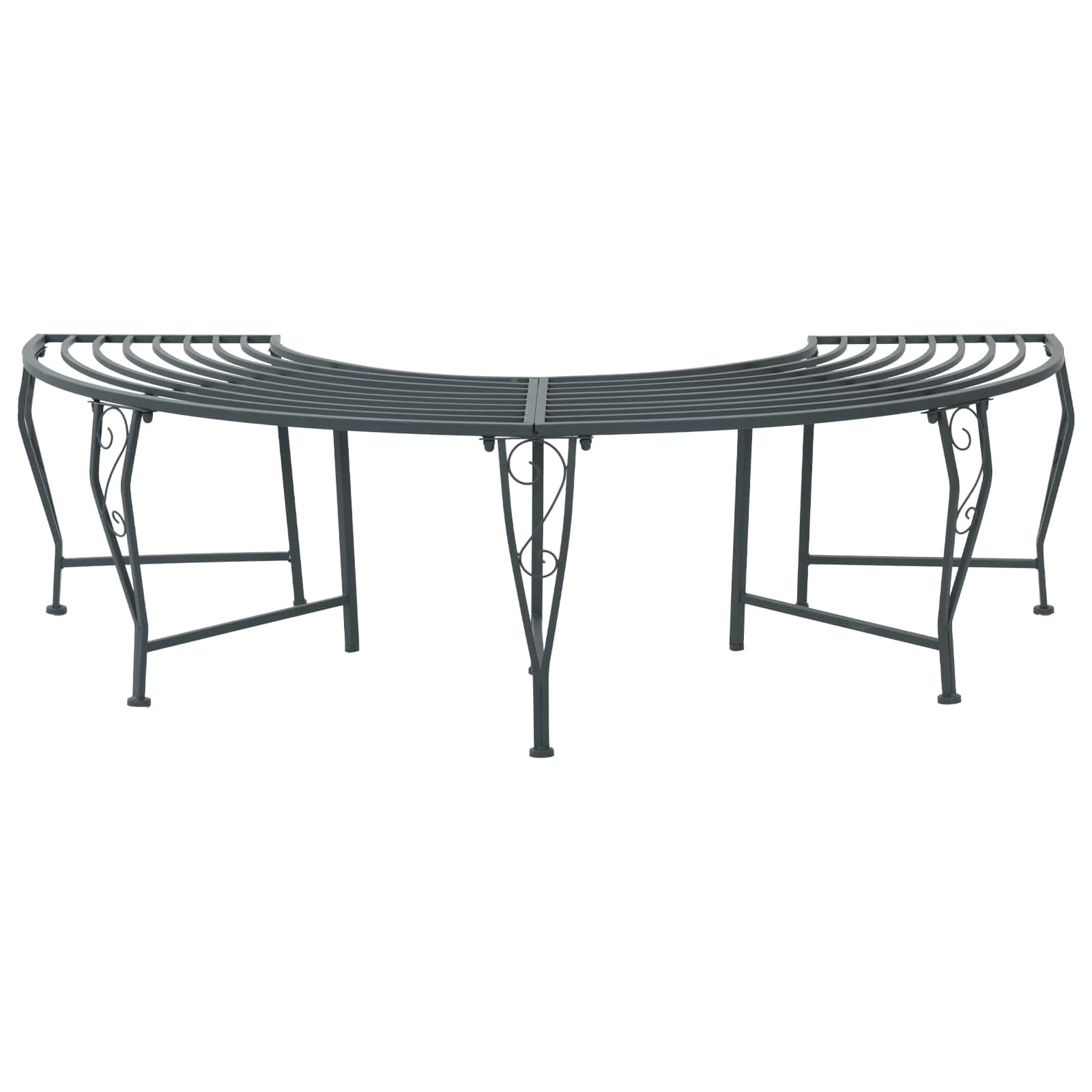 vidaXL Baumbank 4-Sitzanzahl 160 x 80 x 44 cm Stahl Silber Grau